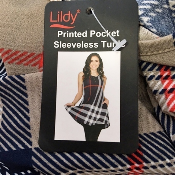 CUTE  Lildy Mini Dress Jumper Nova Check Plaid Sleeveless Tunic Pockets NWOT - Picture 9 of 12